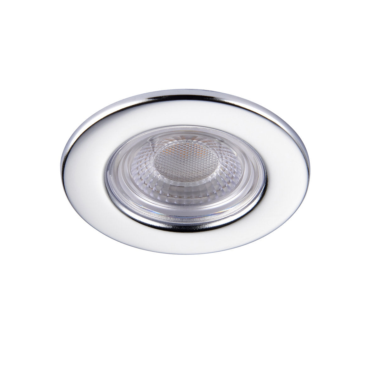 GoodHome Hodgkin Chrome effect Fixed LED Fire-rated Neutral white Downlight IP65