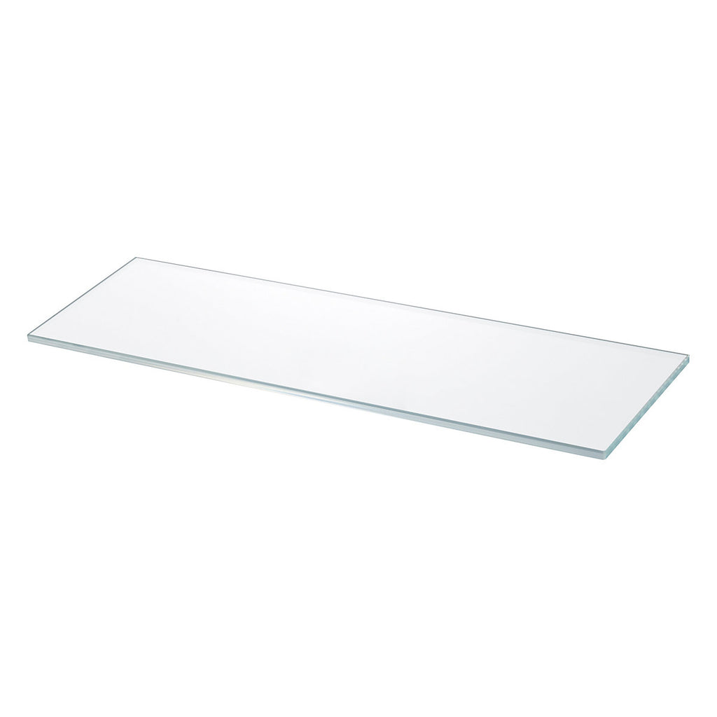 GoodHome Imandra Clear Glass Wall-mounted Bathroom Shelf (D)11cm (H)0.5cm (L)27.5cm