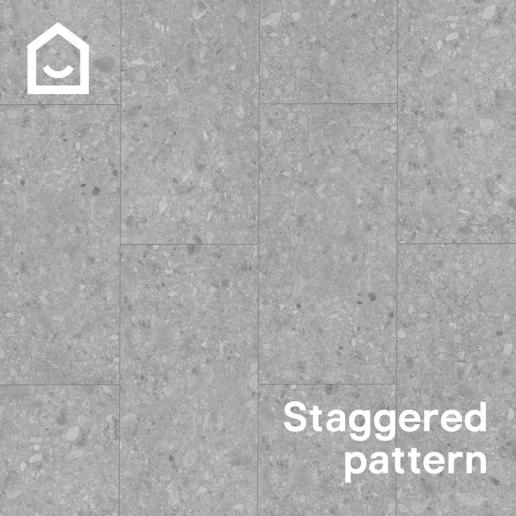 GoodHome Italo ceramin Grey Deeply textured Stone effect Textured Click vinyl Tile, 2.4m²