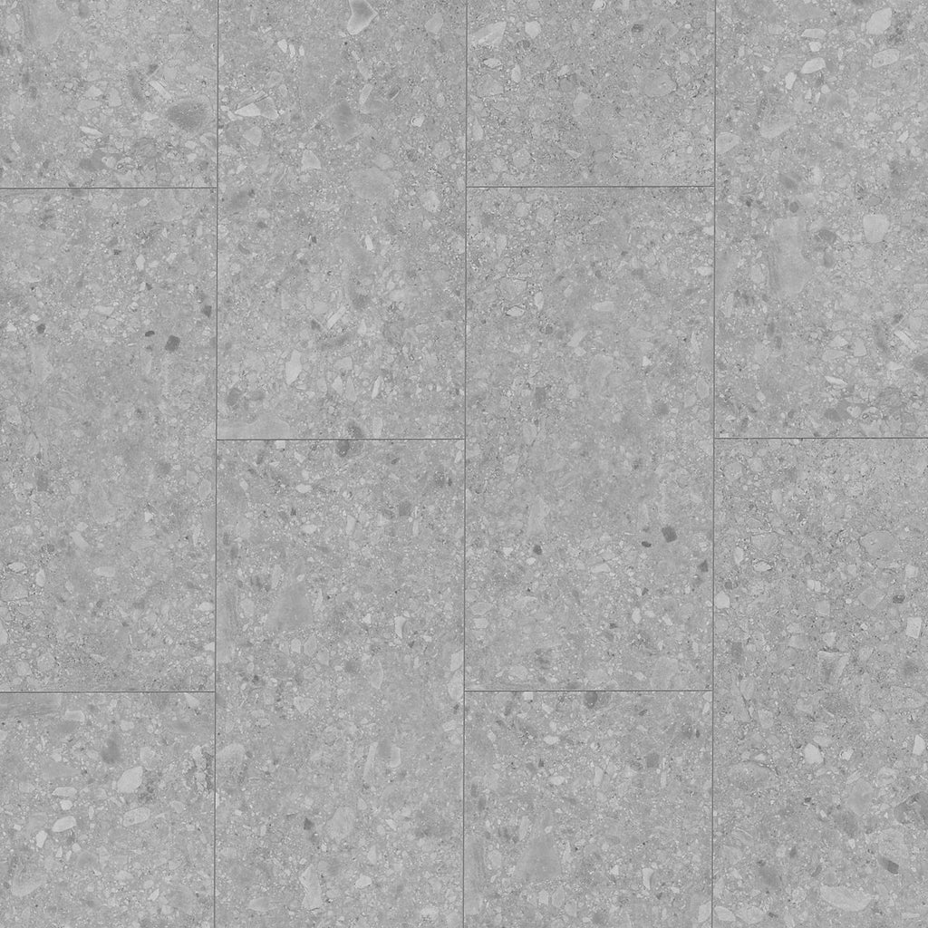 GoodHome Italo ceramin Grey Deeply textured Stone effect Textured Click vinyl Tile, 2.4m²