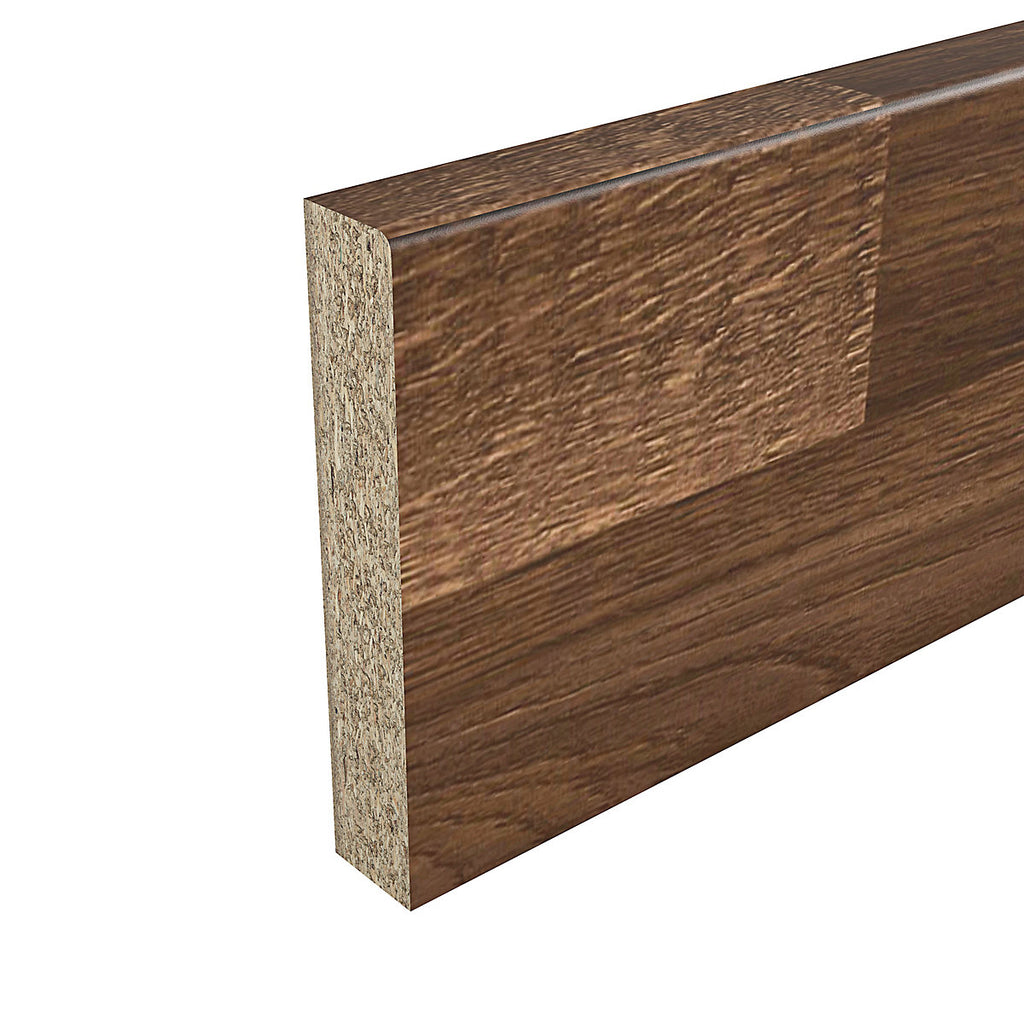 GoodHome Kabsa Matt Walnut effect Timber particle board Kitchen Upstand (L)3000mm