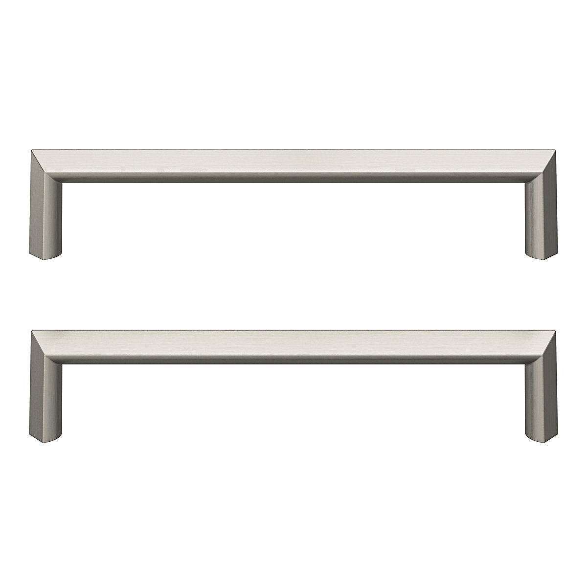 GoodHome Keri Satin Nickel effect Any room Furniture Straight Pull Handle, (L)138mm x (D)27mm, Pack of 6