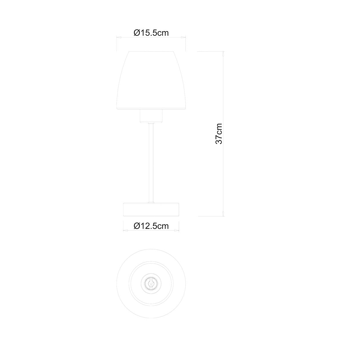 GoodHome Kluan Matt Black Table lamp