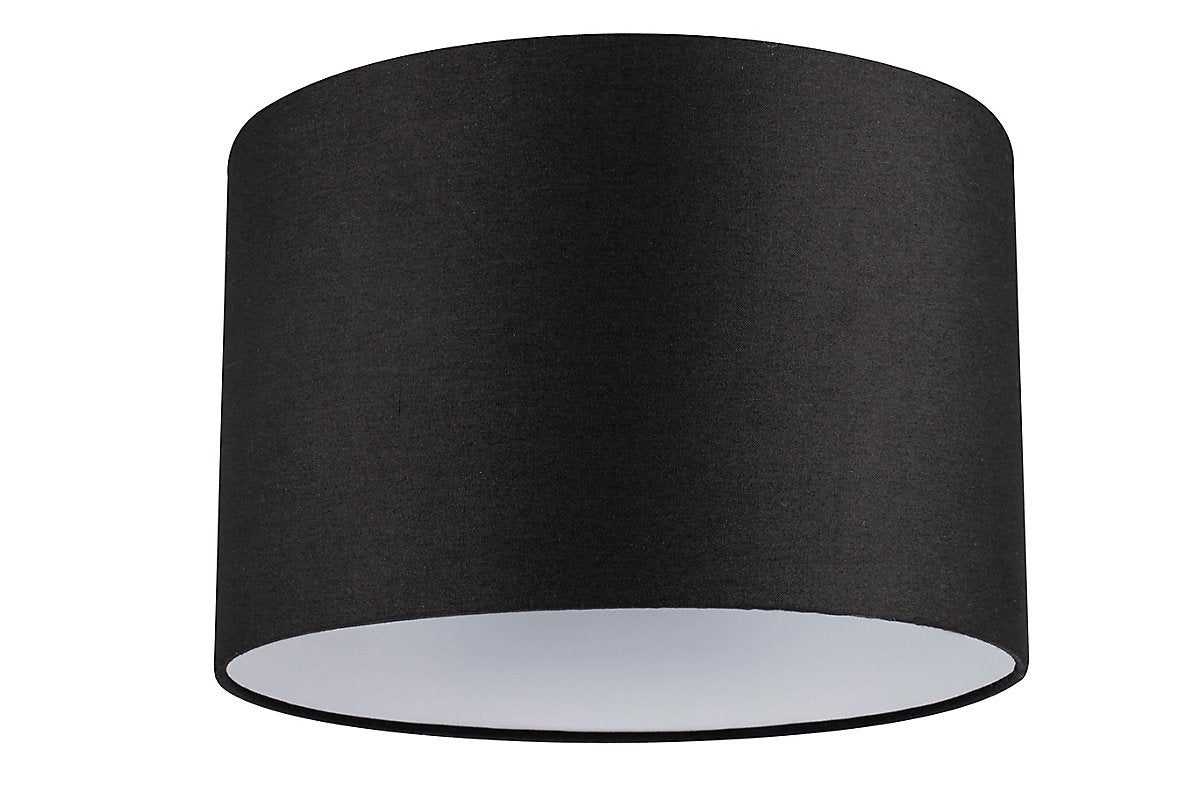 GoodHome Kpezin Charcoal Fabric dyed Circular Light shade (D)30cm