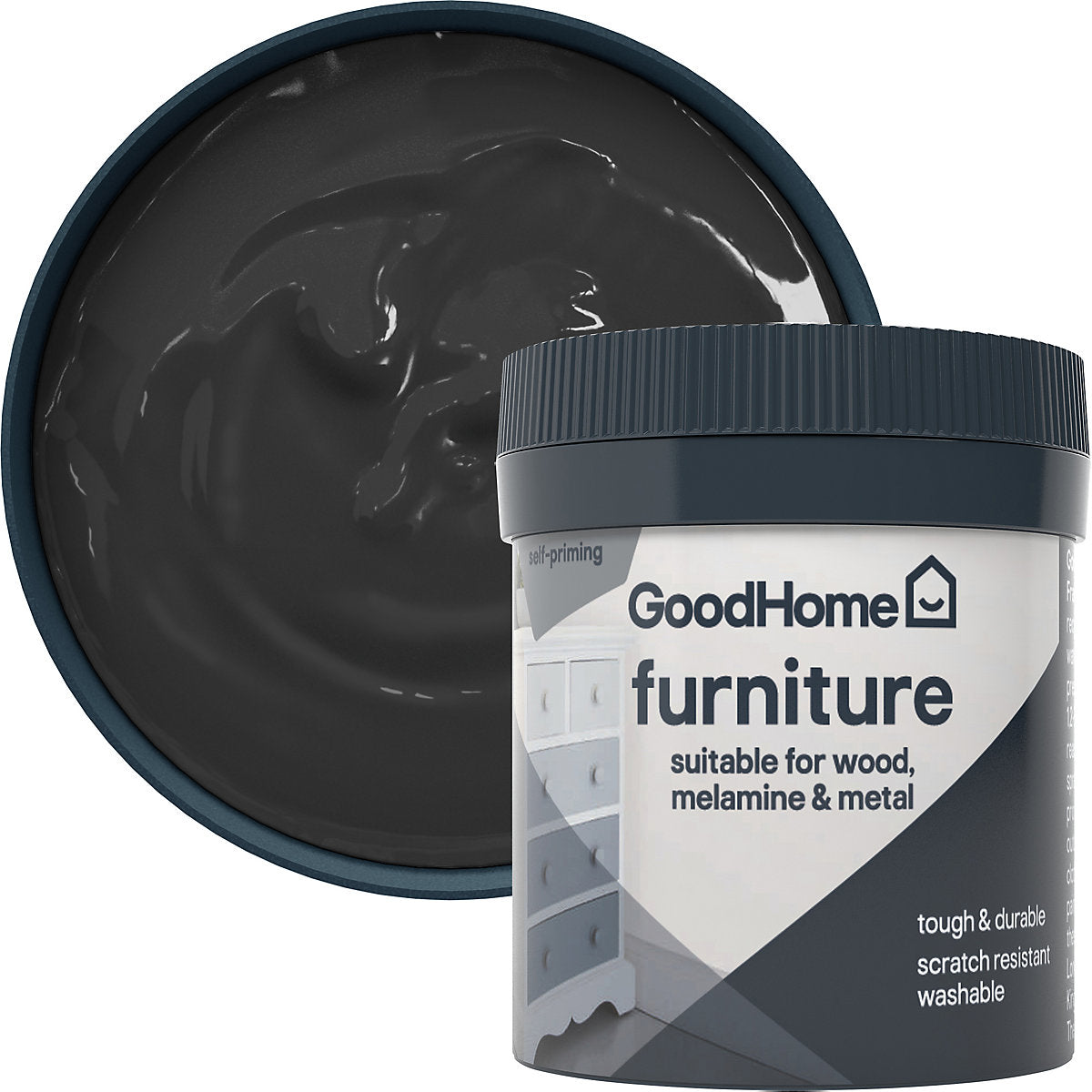 GoodHome Liberty Flat matt Furniture paint, 80ml Tester pot