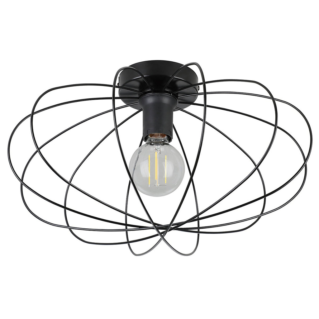 GoodHome Lippo Round Matt Metal Black Ceiling light