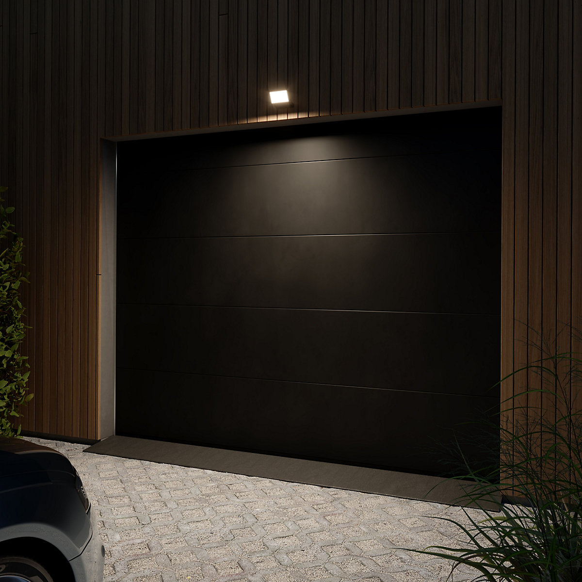 GoodHome Lucan Black Mains-powered Cool white LED Floodlight 2300lm