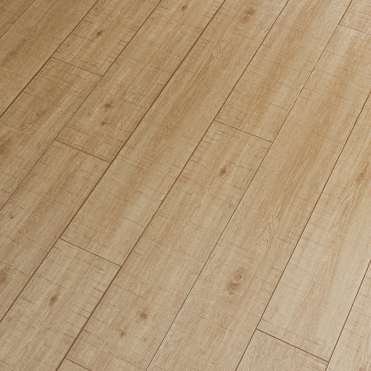 GoodHome Maldon XL Wide Dark Natural Oak effect Embossed Laminate flooring Sample