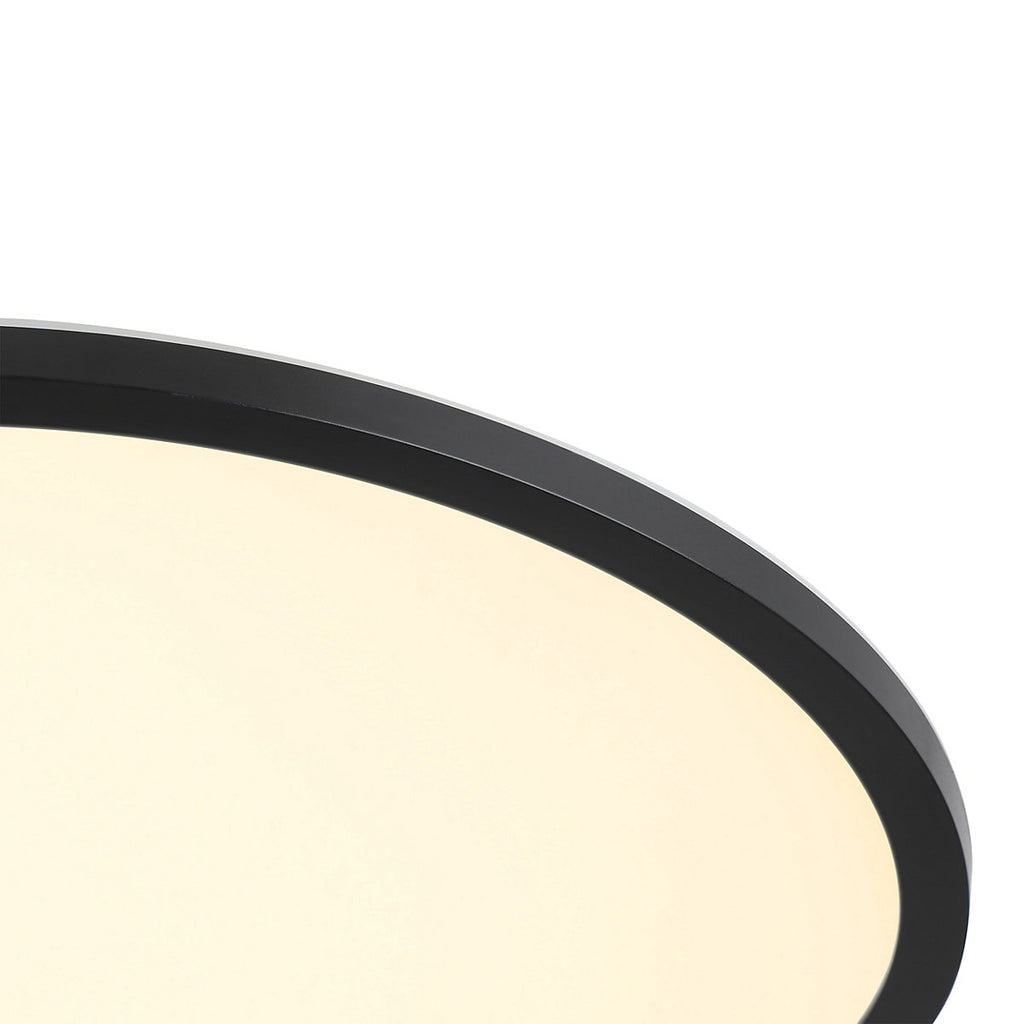 GoodHome Matt Plastic Black LED Ceiling light