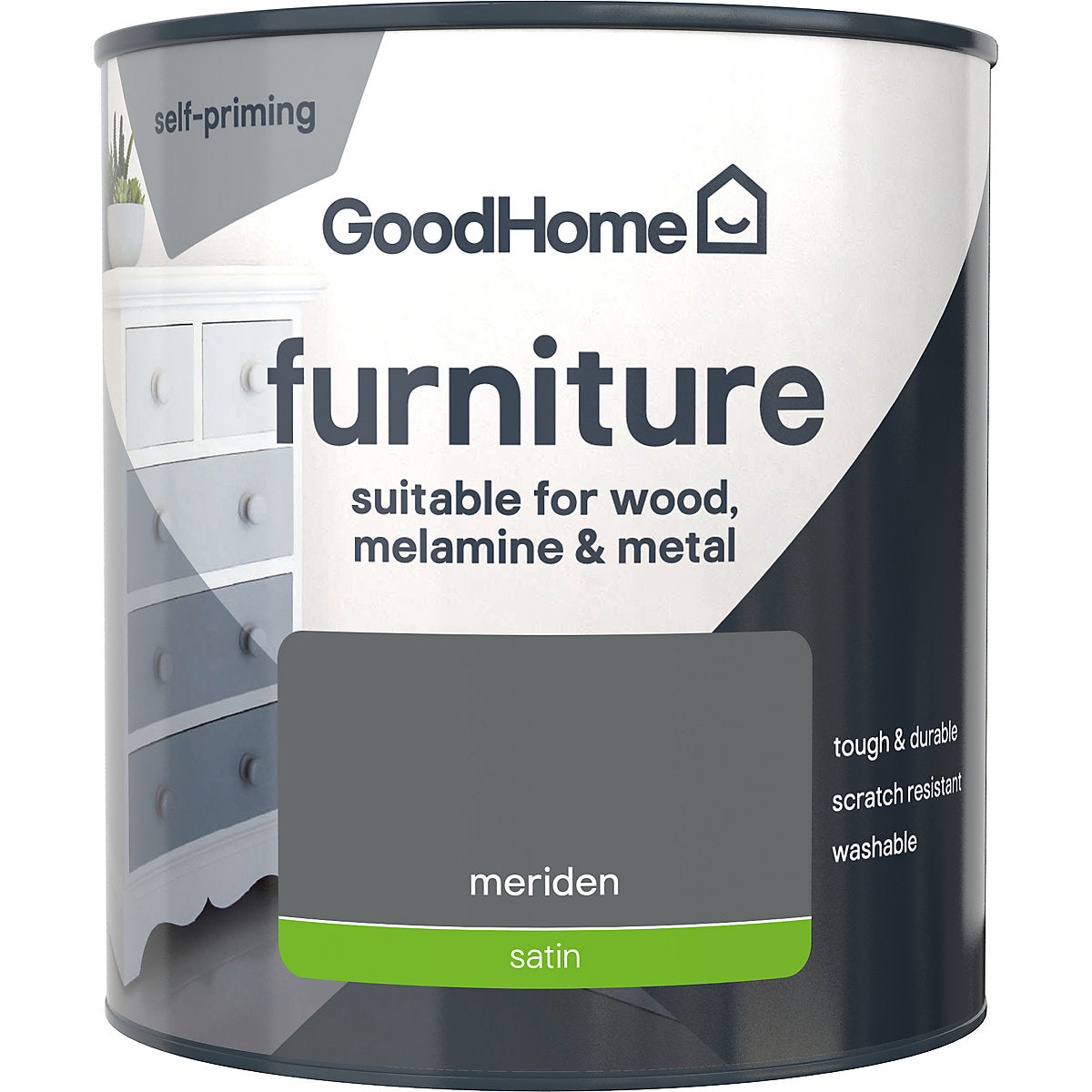 GoodHome Meriden Satin Furniture paint, 500ml