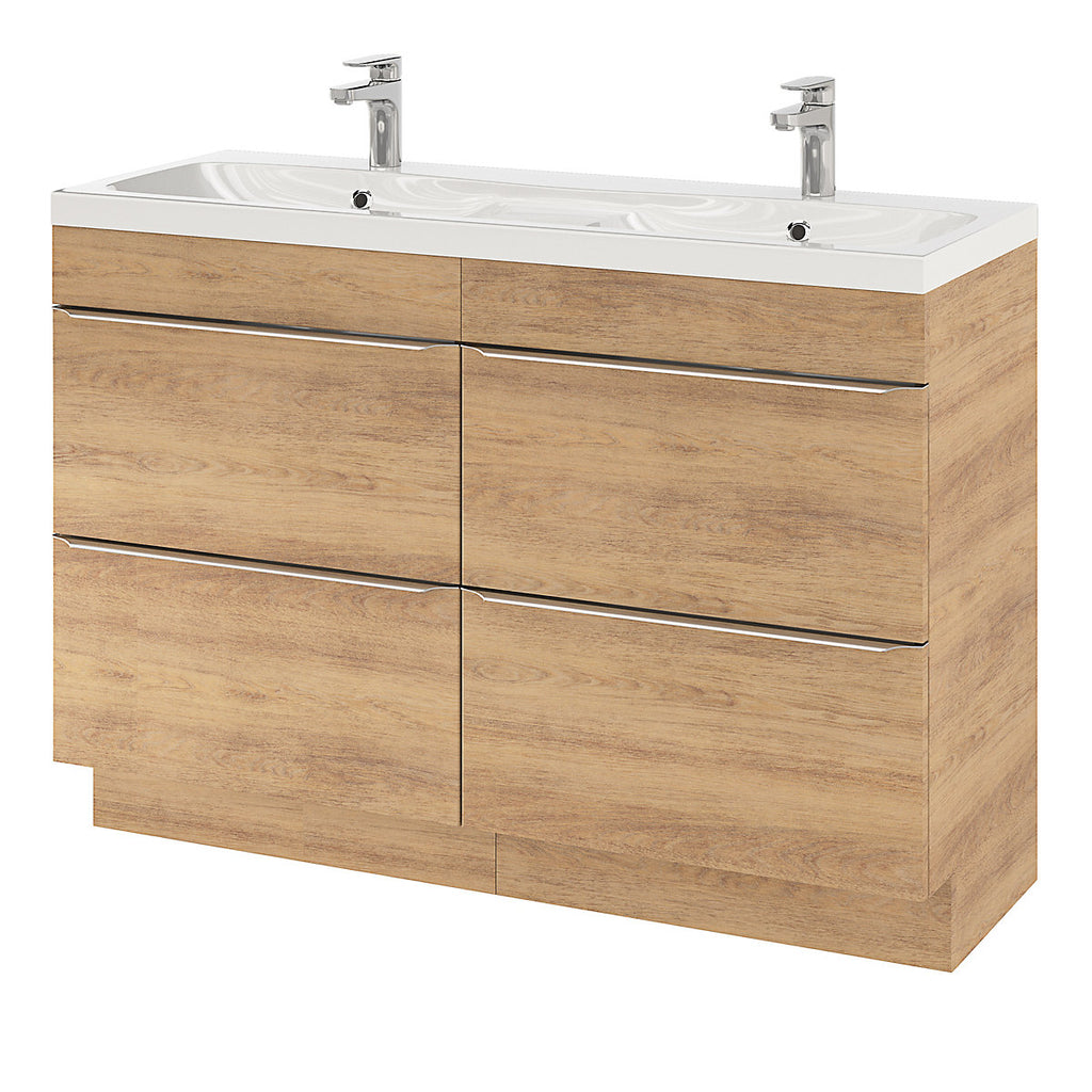 GoodHome Mila White Rectangular Counter top Basin (W)120cm
