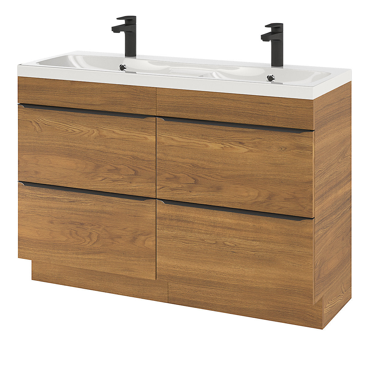 GoodHome Mila White Rectangular Counter top Basin (W)120cm