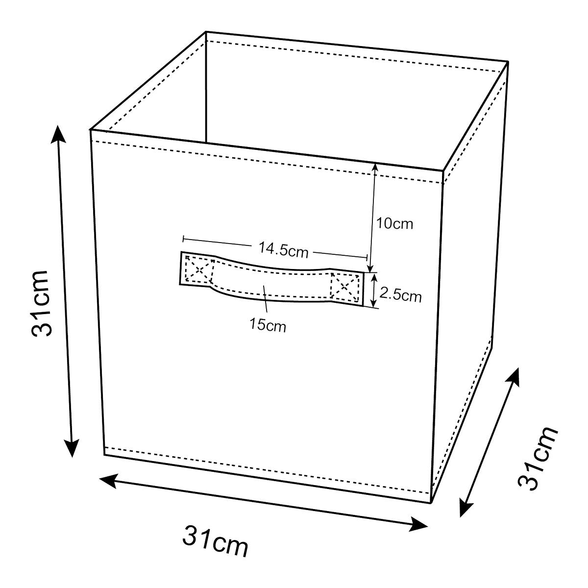 GoodHome Mixxit Space White Cardboard, polyester (PES) & polypropylene (PP) Foldable Storage basket (H)31cm (W)31cm (D)31cm