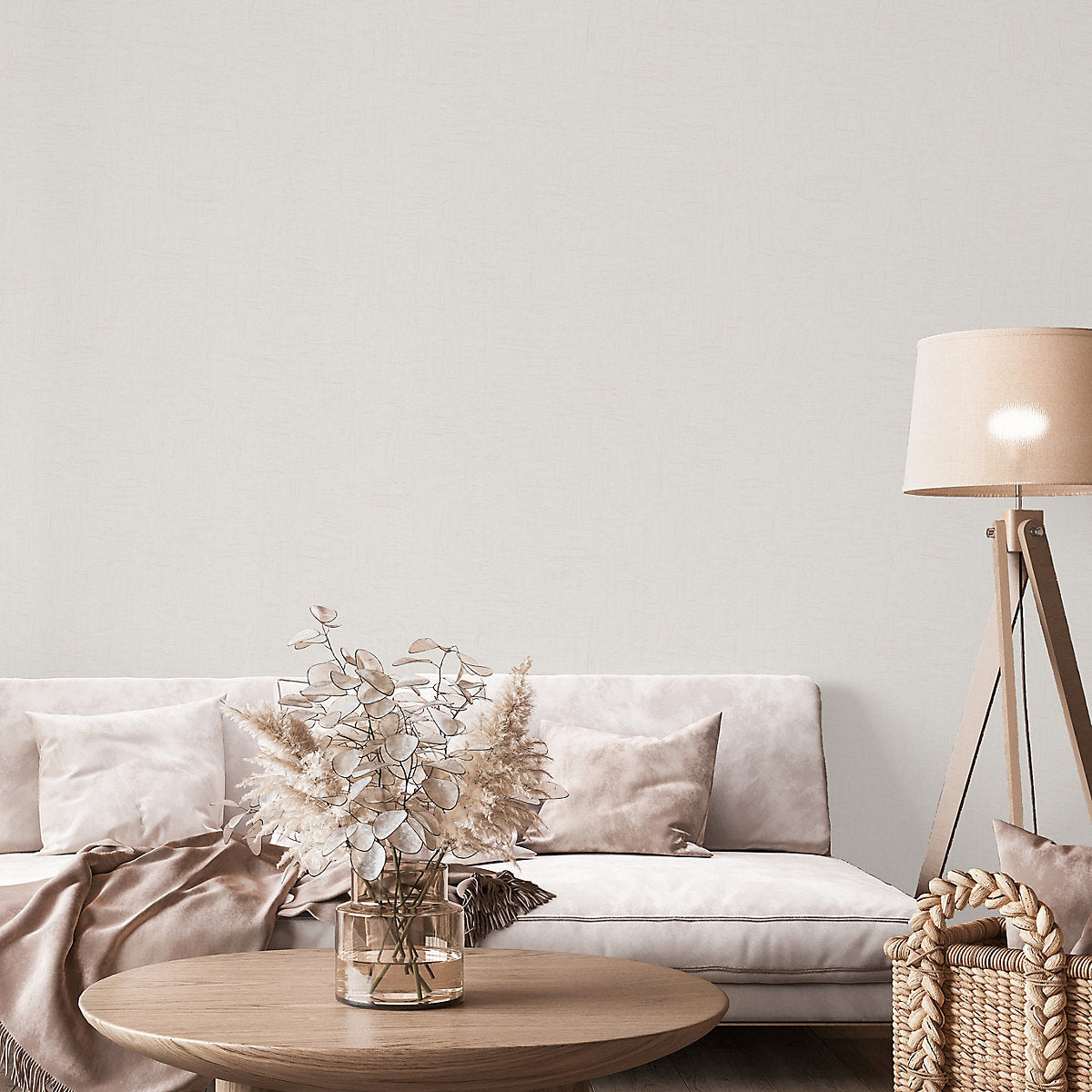 GoodHome Moivre Light beige Concrete effect Contemporary Textured Wallpaper