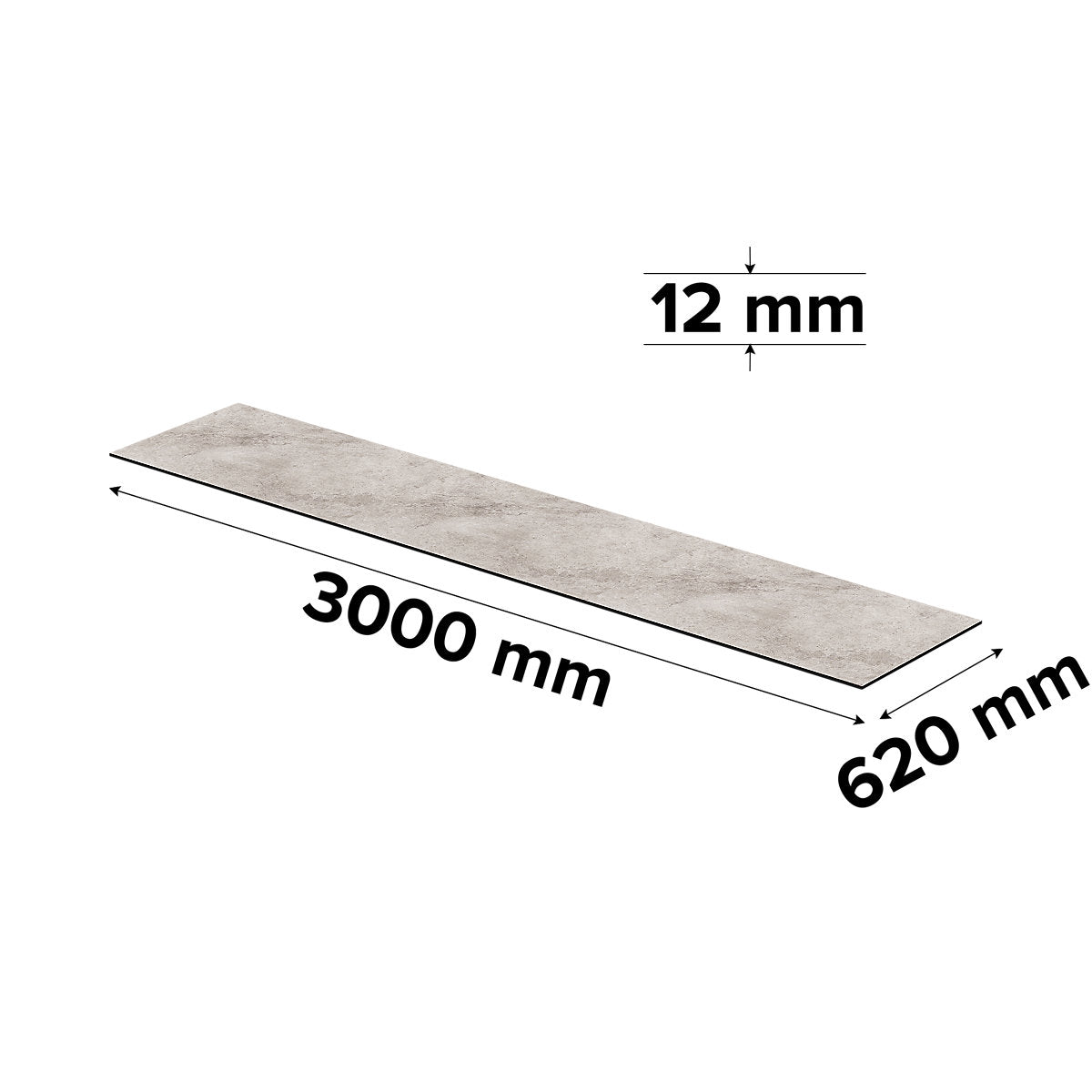 GoodHome Nepeta Sandstone concrete Stone effect Compact Laminate Square edge Kitchen Worktop, (L)3000mm (W)620mm (T)12mm