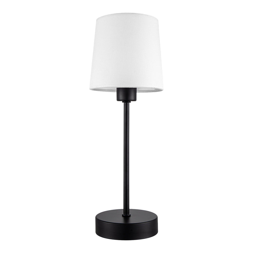GoodHome Nunbird Plain Conical Matt Black & White Table lamp