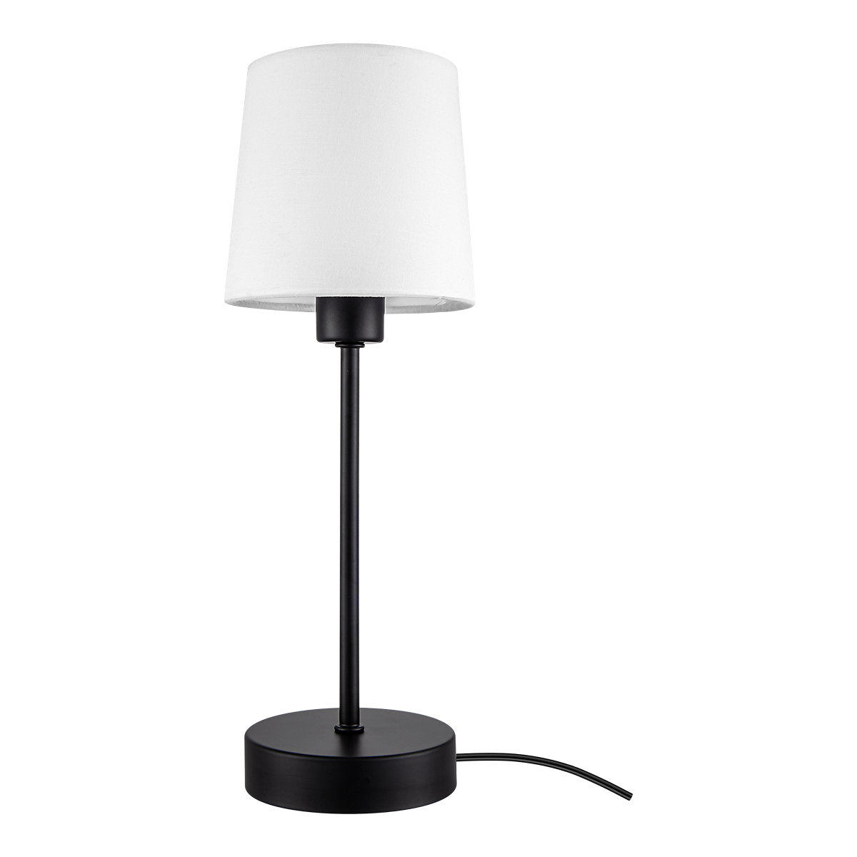 GoodHome Nunbird Plain Conical Matt Black & White Table lamp