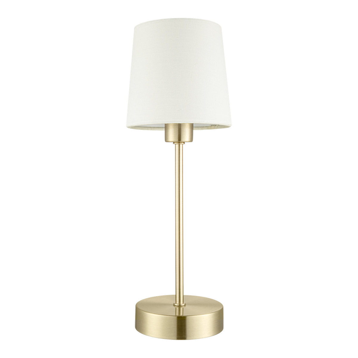 GoodHome Nunbird Plain Conical Shiny White Brass effect Table lamp