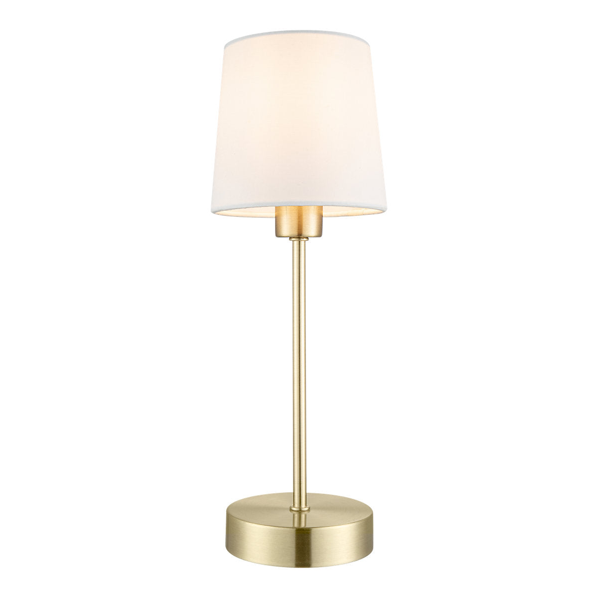 GoodHome Nunbird Plain Conical Shiny White Brass effect Table lamp