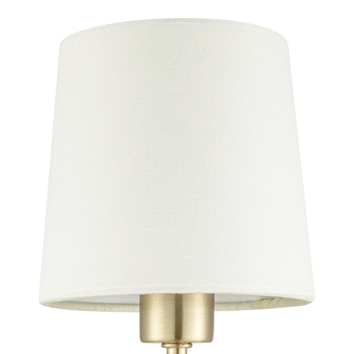 GoodHome Nunbird Plain Conical Shiny White Brass effect Table lamp