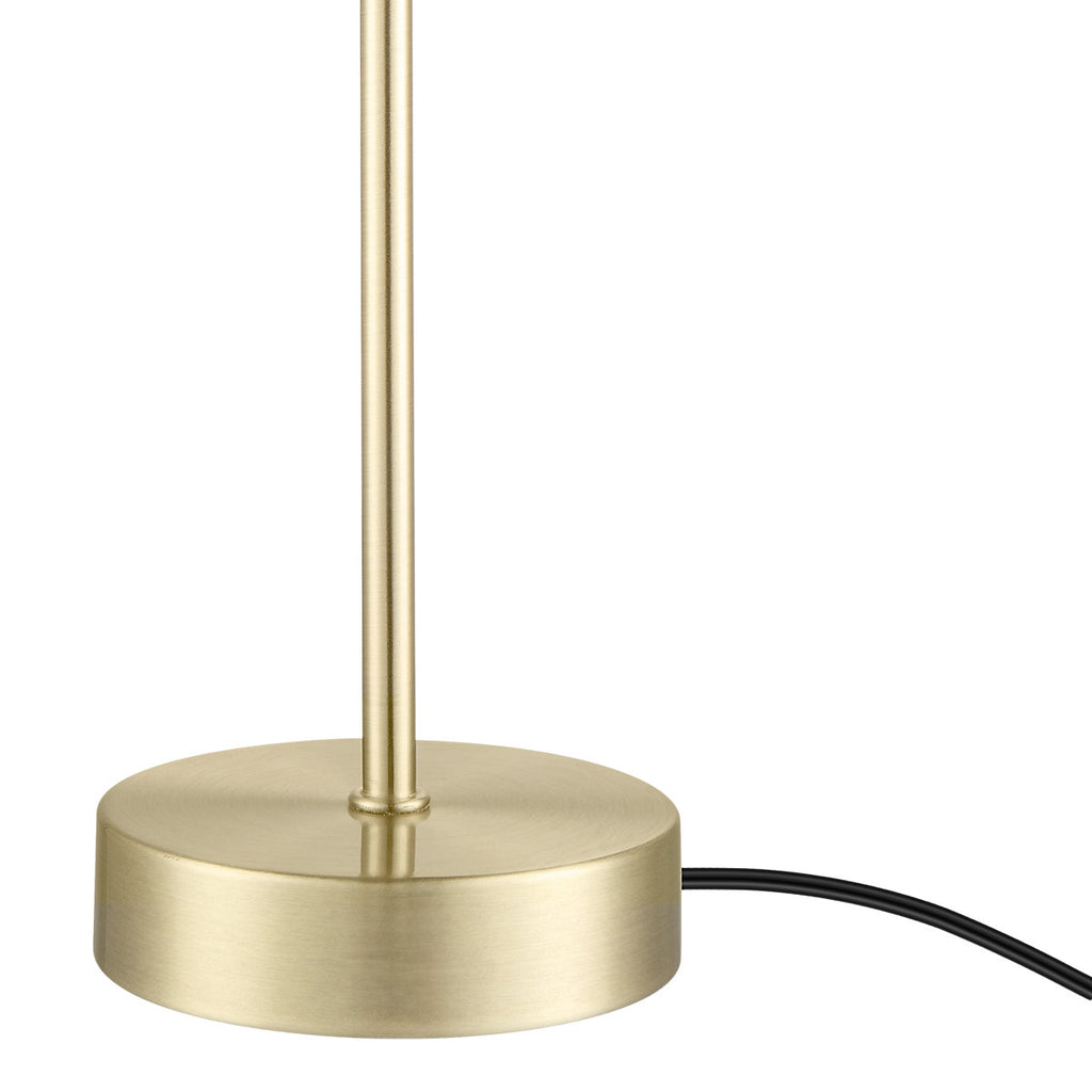 GoodHome Nunbird Plain Conical Shiny White Brass effect Table lamp