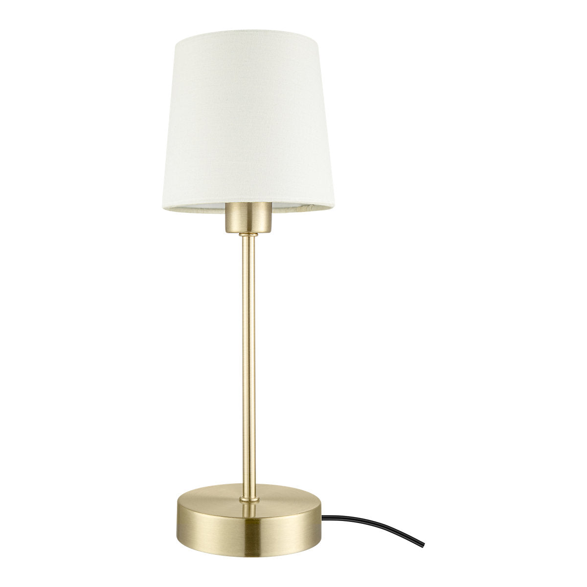 GoodHome Nunbird Plain Conical Shiny White Brass effect Table lamp