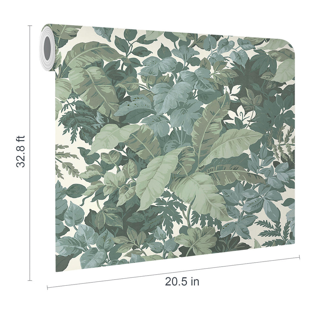 GoodHome Odell Green Big Foliage Natural Textured Wallpaper