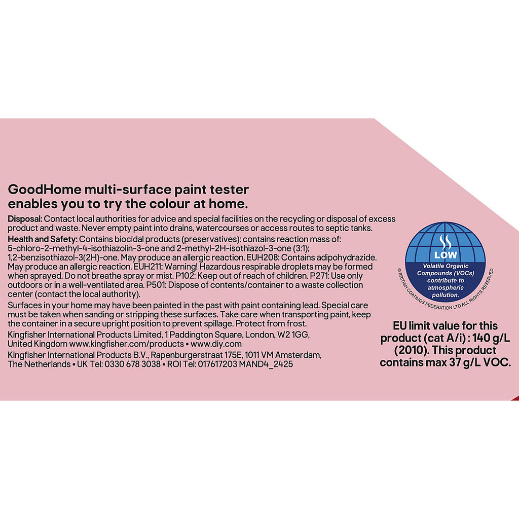 GoodHome Ottawa Satin Multi-surface paint, 50ml Tester pot