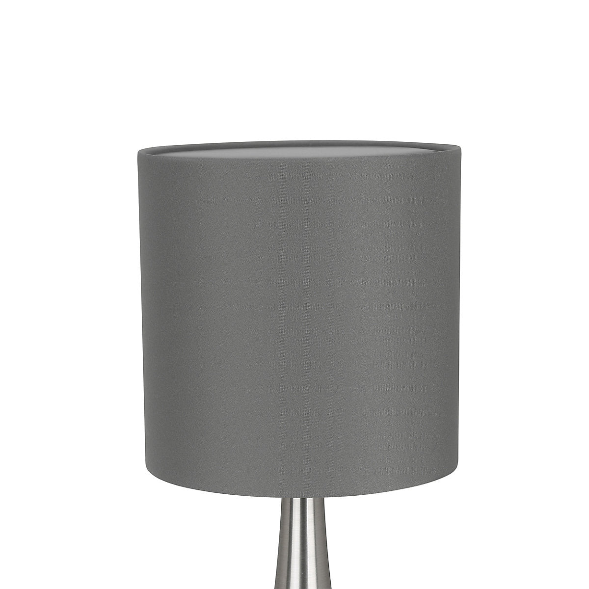 GoodHome Painswick Cylinder Satin Grey Nickel effect Table lamp