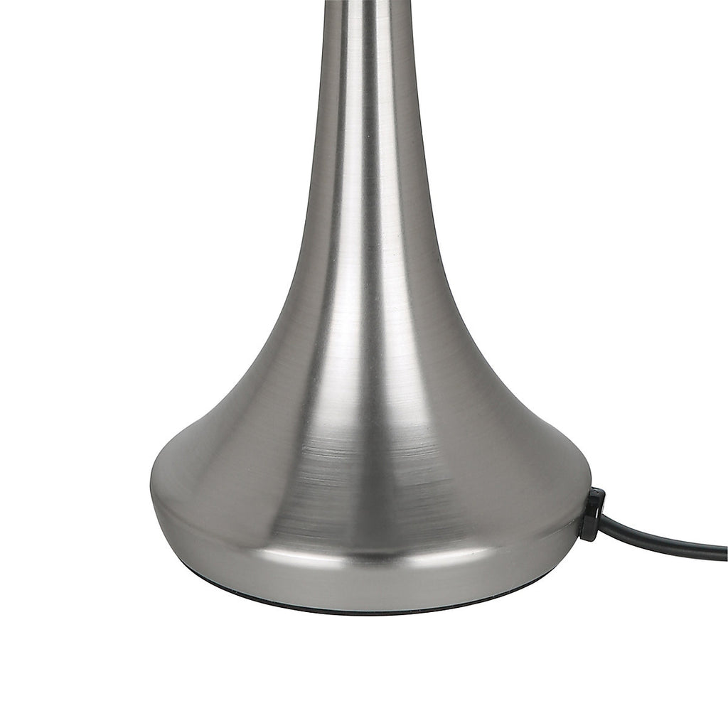 GoodHome Painswick Cylinder Satin Grey Nickel effect Table lamp