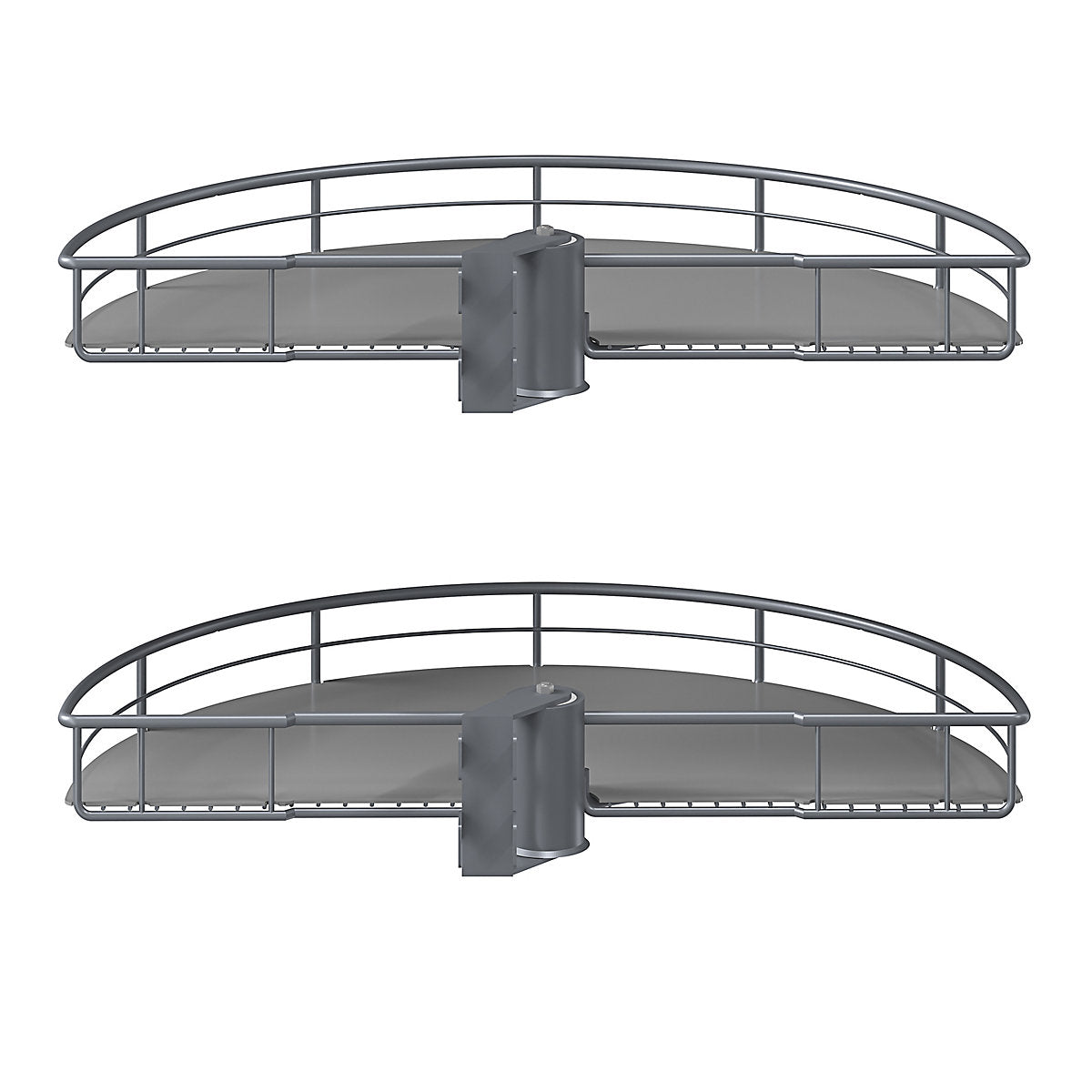 GoodHome Pebre Grey Not soft-close LH & RH Half moon carousel 80cm Storage system