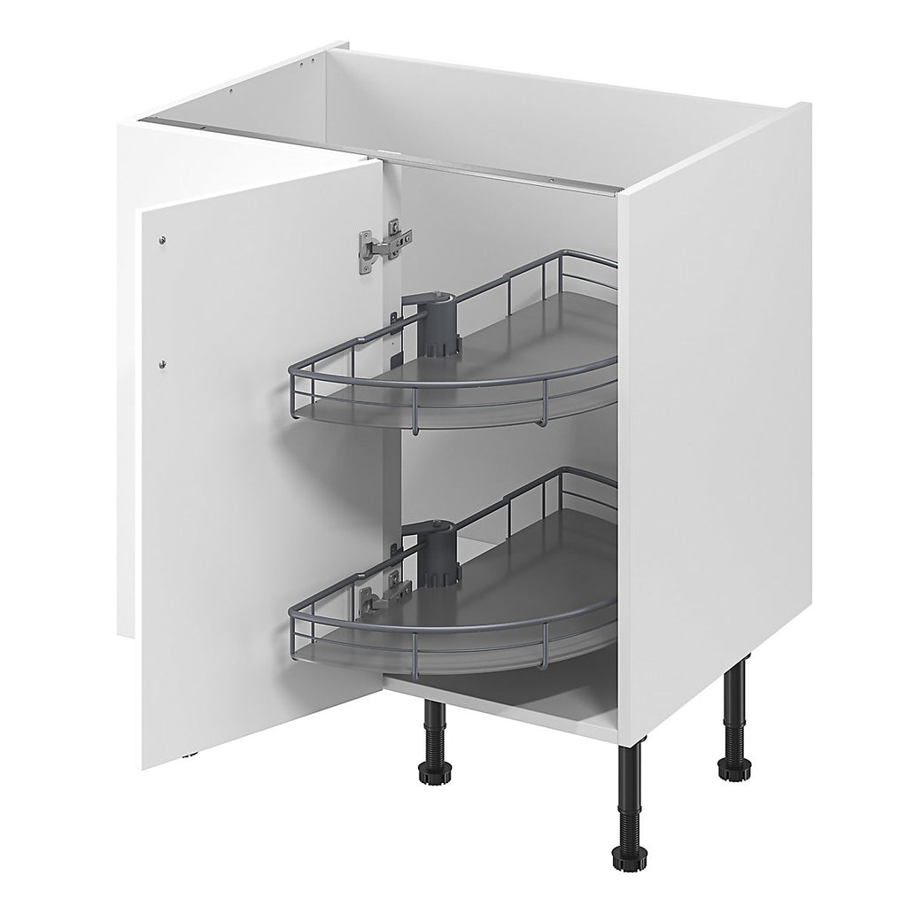 GoodHome Pebre Grey Not soft-close LH & RH Half moon carousel 80cm Storage system