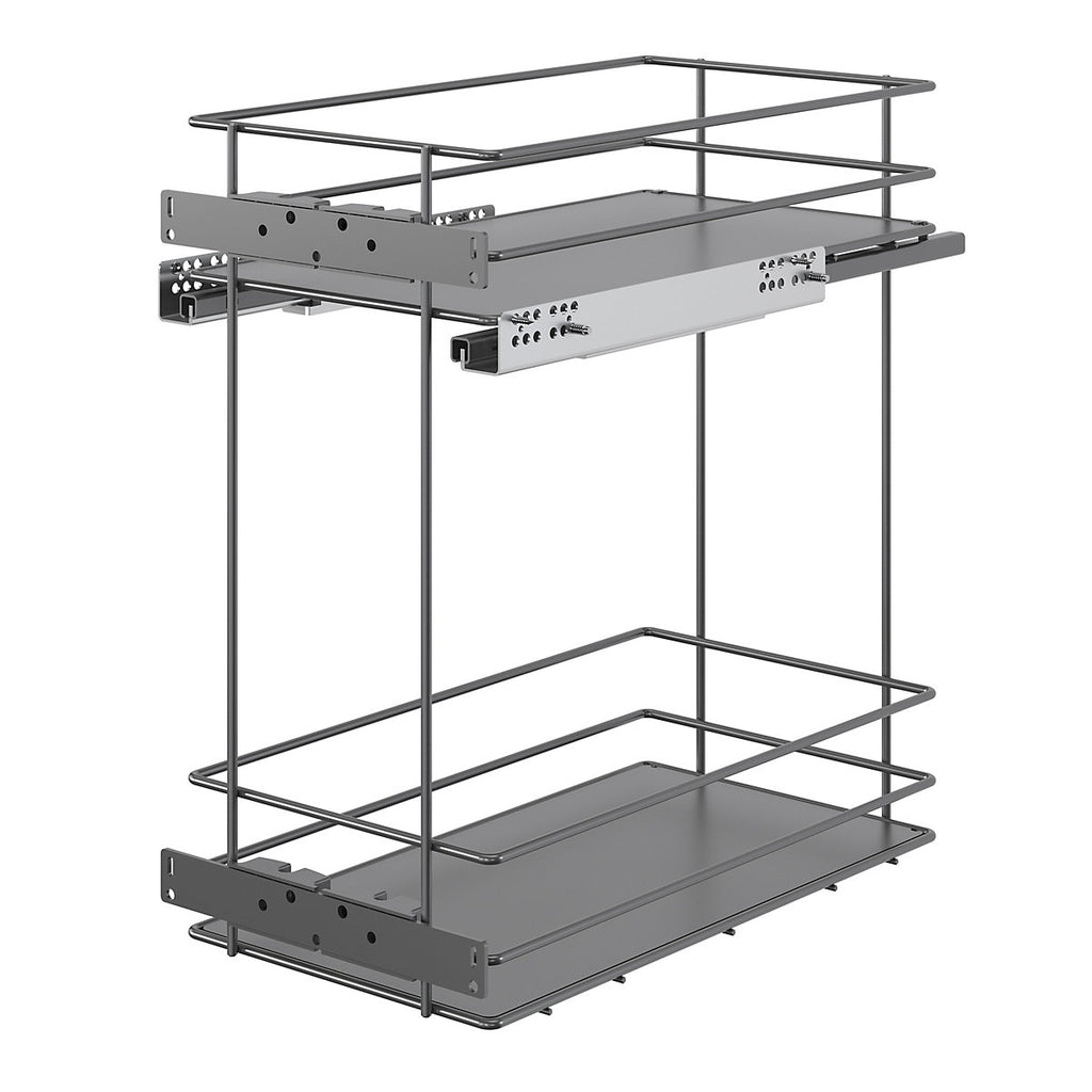 GoodHome Pebre Grey Soft-close runners LH & RH 30cm Pull-out storage