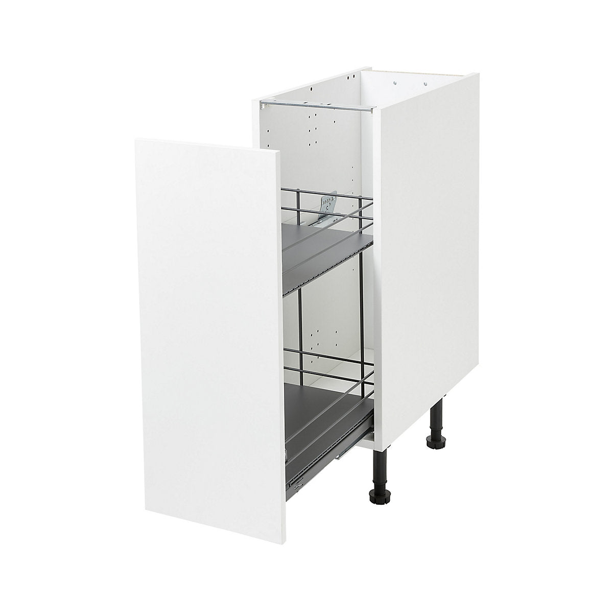 GoodHome Pebre Grey Soft-close runners LH & RH 30cm Pull-out storage