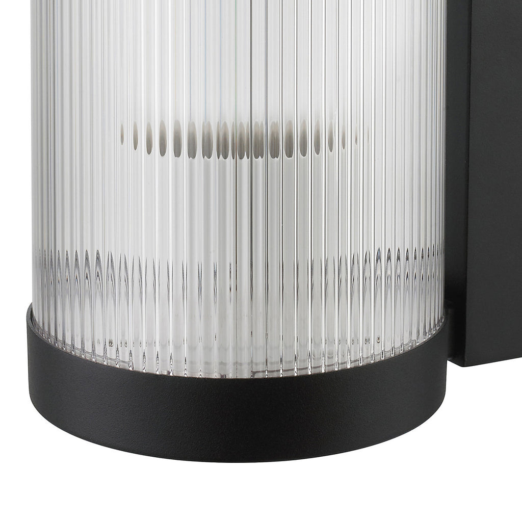 GoodHome Phuket Fixed Matt Black Mains-powered Outdoor Wall light