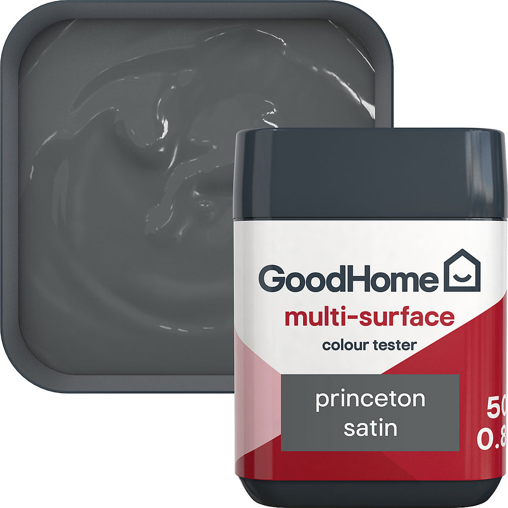 GoodHome Princeton Satin Multi-surface paint, 50ml Tester pot