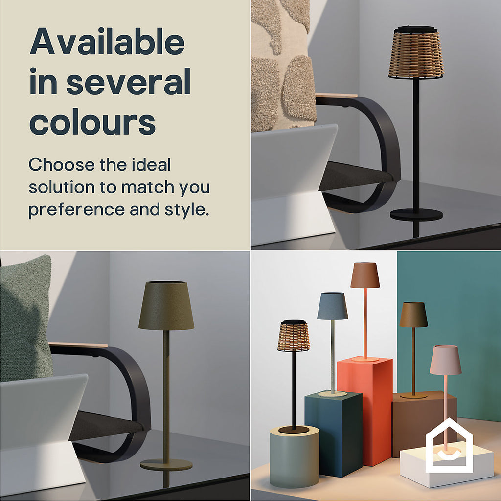 GoodHome Quelea Matt Blue Integrated LED Table lamp