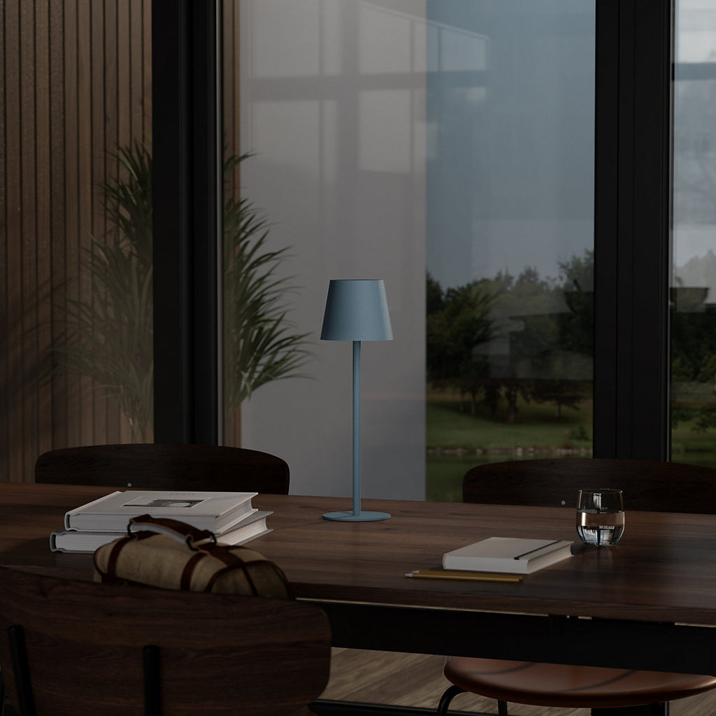 GoodHome Quelea Matt Blue Integrated LED Table lamp