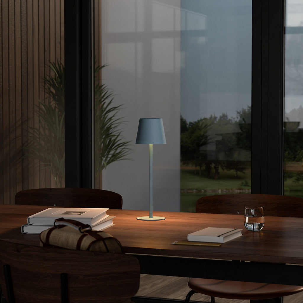 GoodHome Quelea Matt Blue Integrated LED Table lamp
