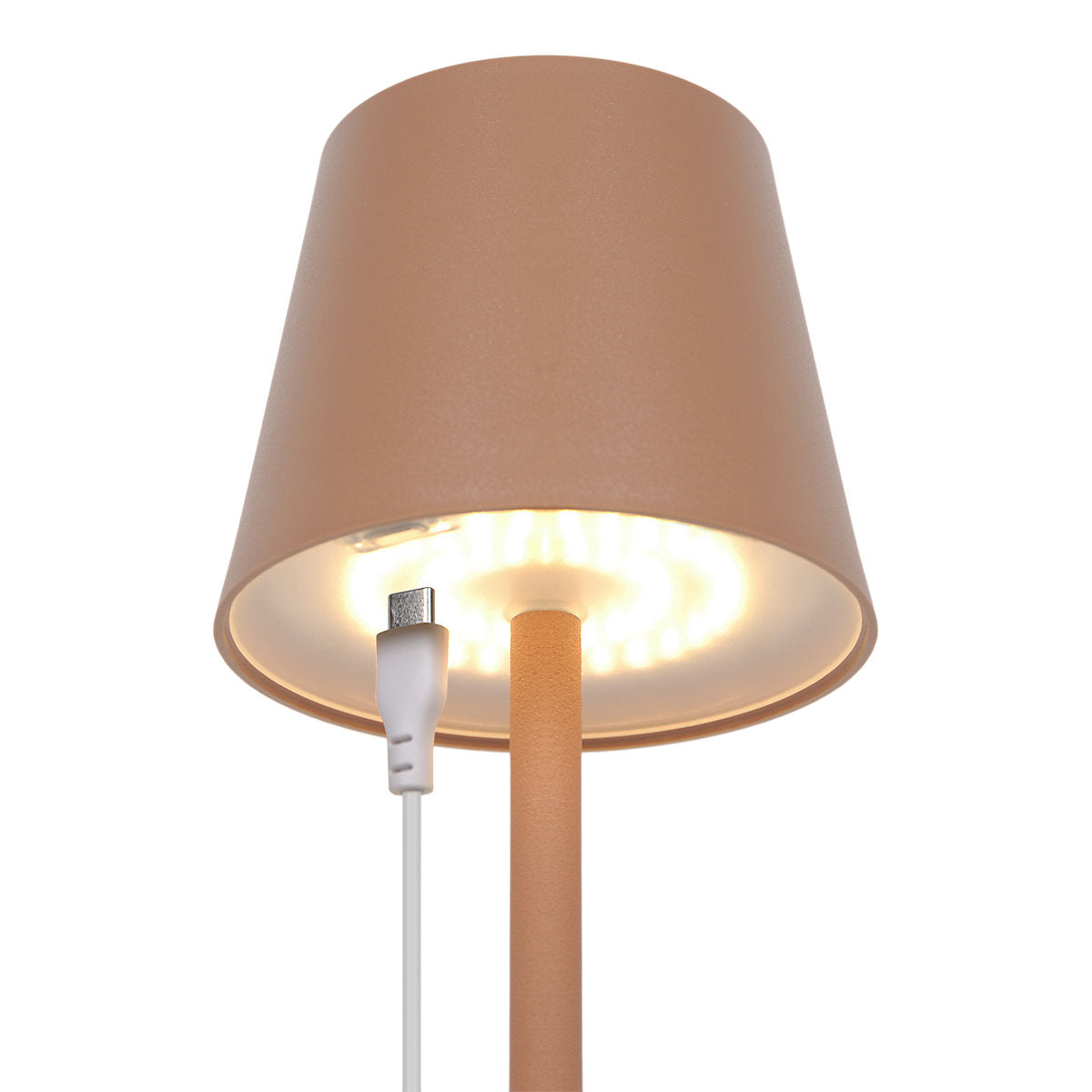 GoodHome Quelea Matt Terracotta Integrated LED Table lamp