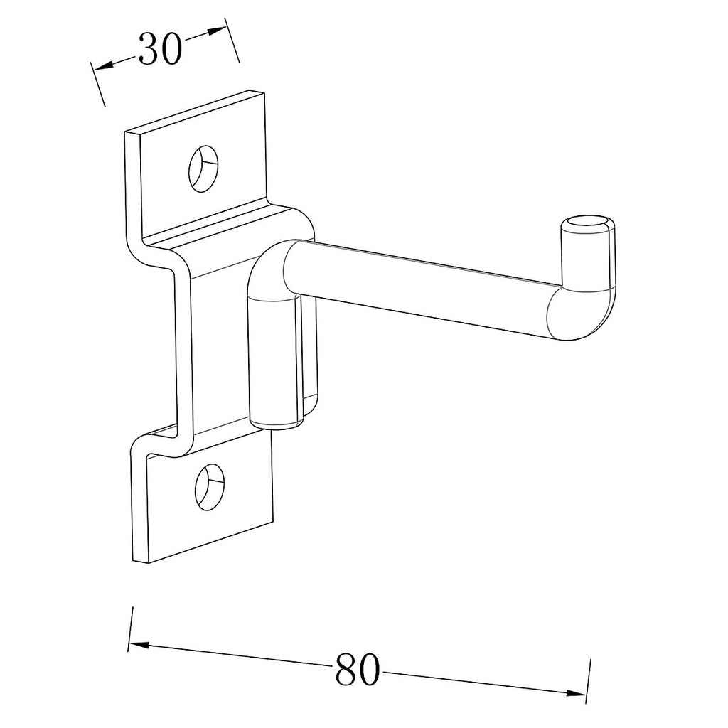 GoodHome Rand Powder-coated Black Small Tool hook (W)30mm