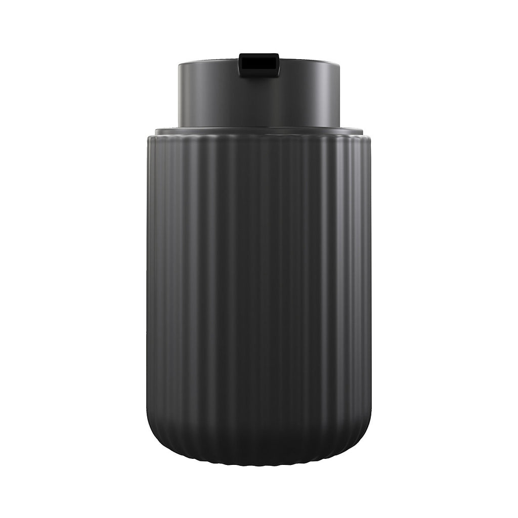 GoodHome Rawa Matt Black Ribbed effect Ceramic Freestanding Soap dispenser