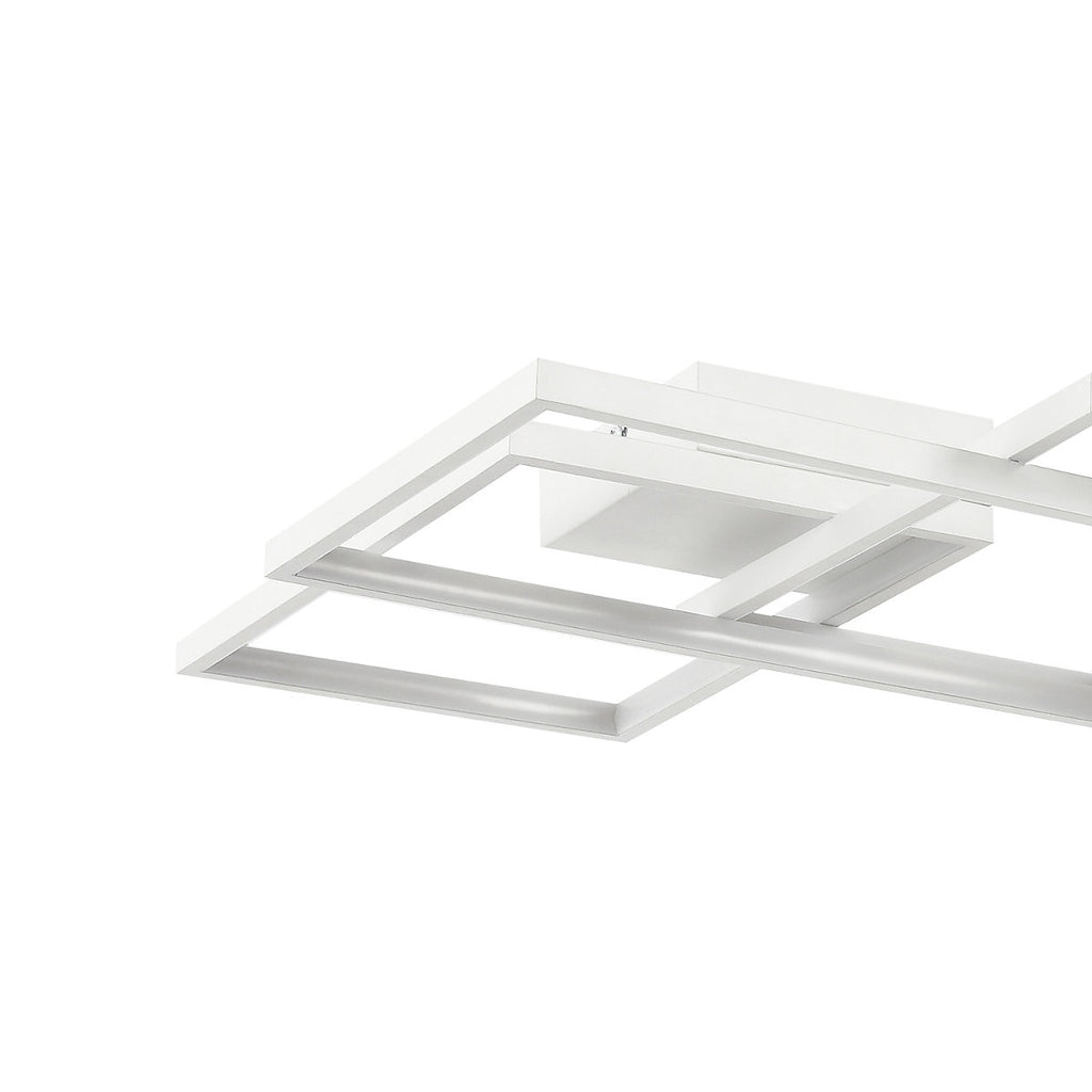 GoodHome Rectangle Matt Metal & plastic White LED Ceiling light