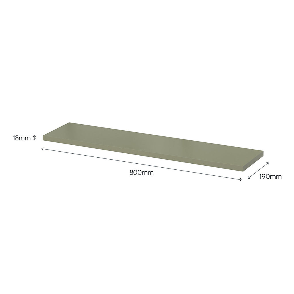 GoodHome Rigga Modular Tea green Timber Rectangular Floating shelf (L)80cm x (D)19cm