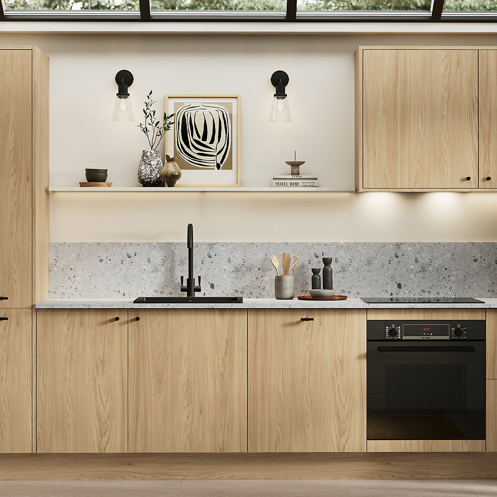 GoodHome Rivero Matt oak effect 70:30 Larder Cabinet door (W)500mm (H)1287mm (T)18mm