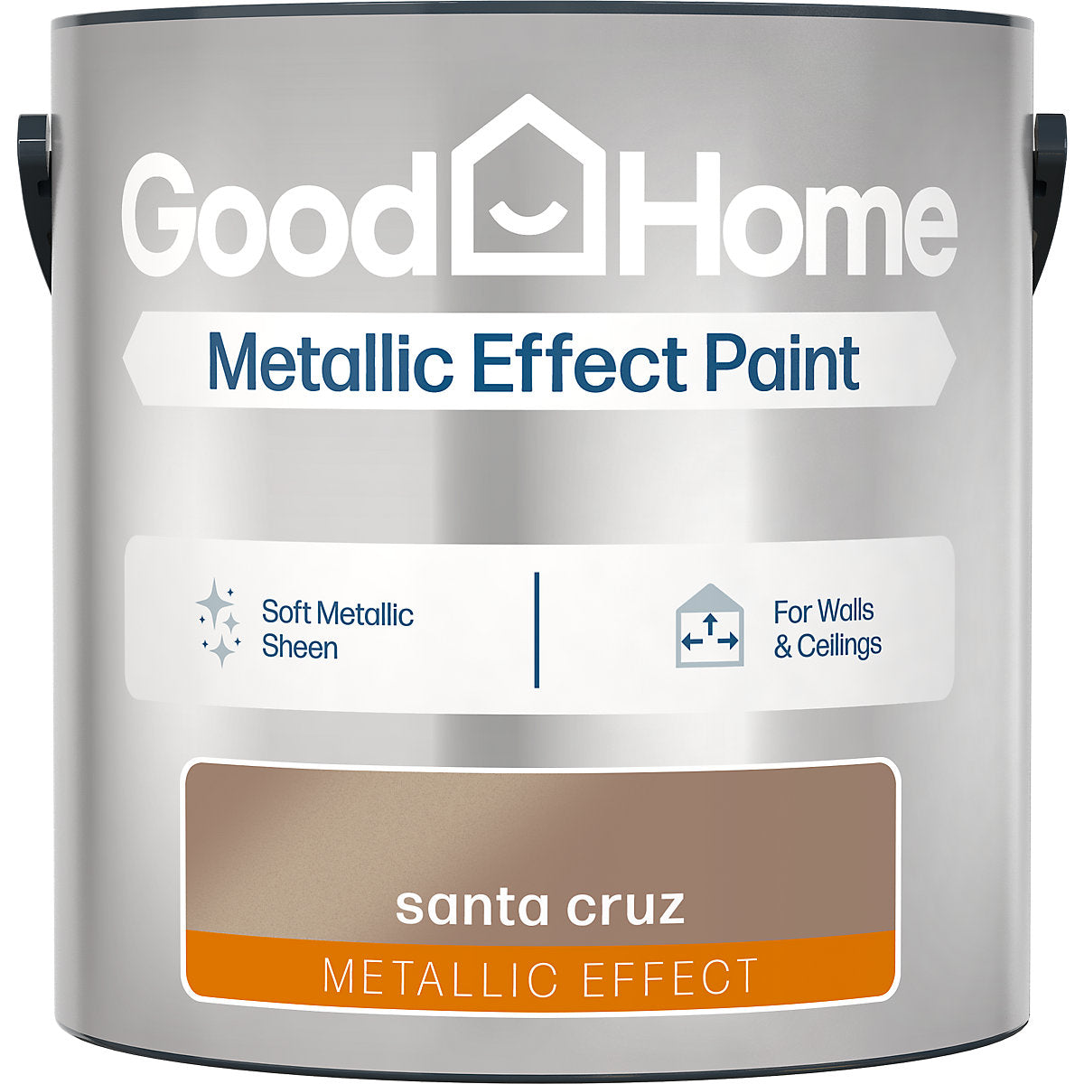 GoodHome Santa Cruz Satin Metallic effect Wall & ceiling Emulsion paint, 2.5L