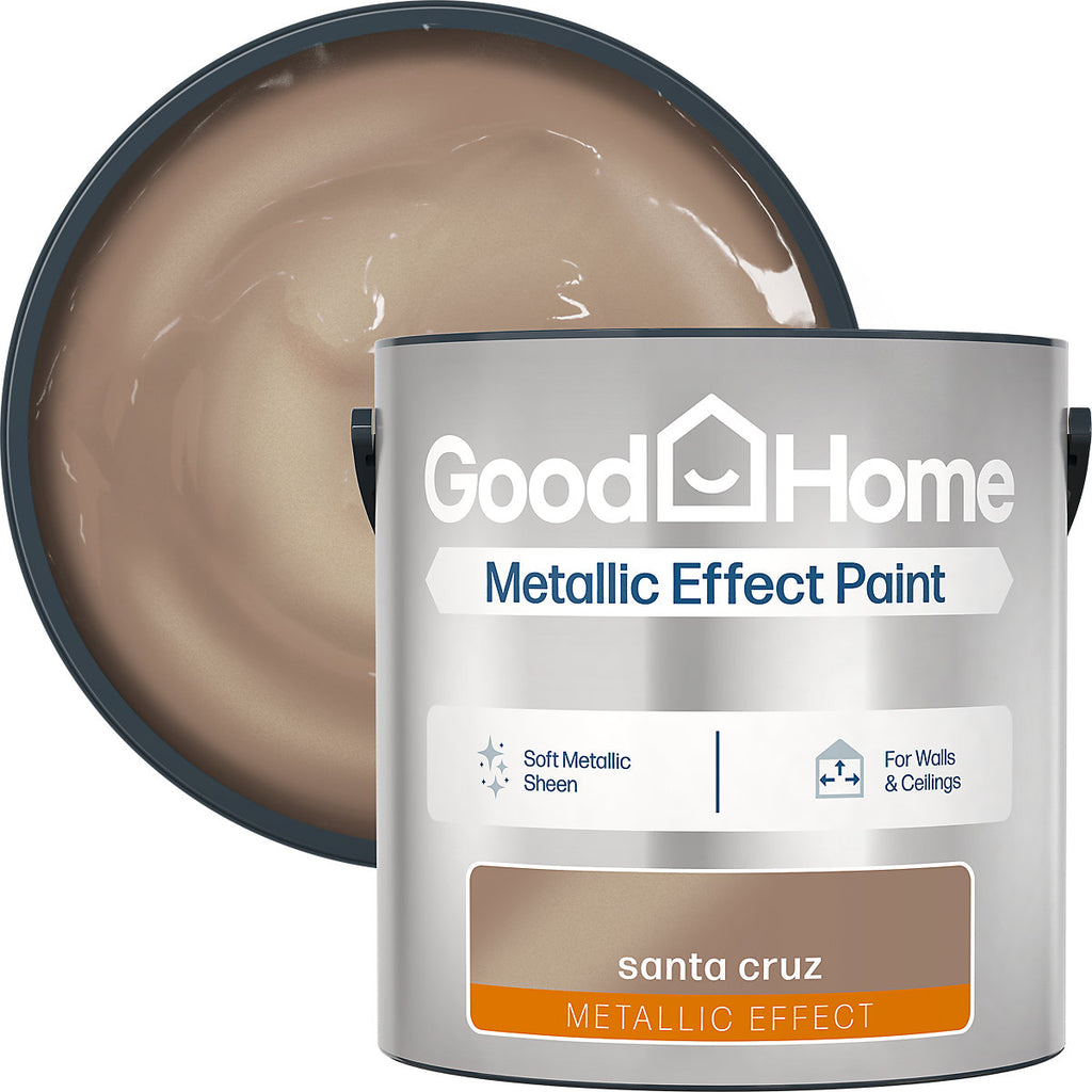 GoodHome Santa Cruz Satin Metallic effect Wall & ceiling Emulsion paint, 2.5L