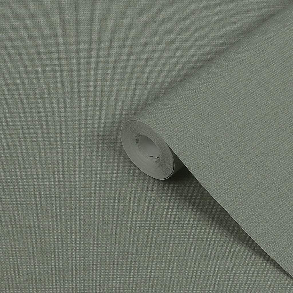 GoodHome Shung Green Woven effect Textured Wallpaper