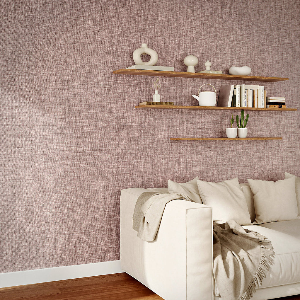 GoodHome Shung Mulberry Woven effect Contemporary Textured Wallpaper