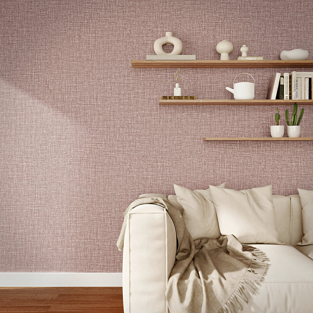 GoodHome Shung Mulberry Woven effect Contemporary Textured Wallpaper
